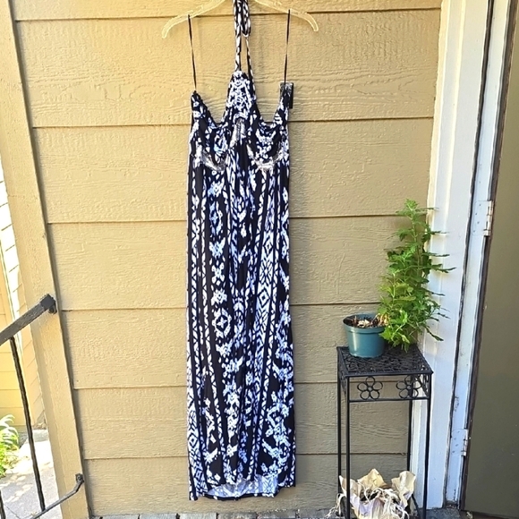 INC black white embellished ikat tribal print maxi dress 2x NWT - Picture 3 of 10